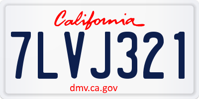 CA license plate 7LVJ321