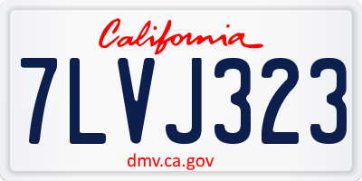CA license plate 7LVJ323