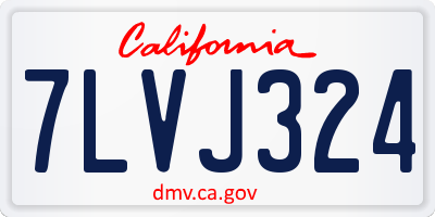 CA license plate 7LVJ324