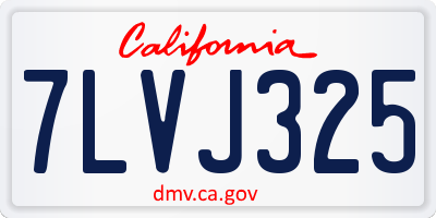 CA license plate 7LVJ325