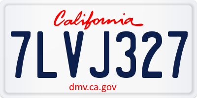 CA license plate 7LVJ327