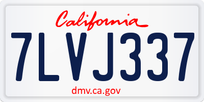 CA license plate 7LVJ337