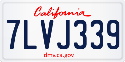 CA license plate 7LVJ339