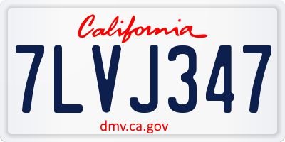 CA license plate 7LVJ347