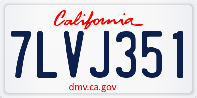CA license plate 7LVJ351