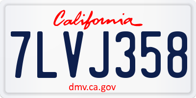 CA license plate 7LVJ358