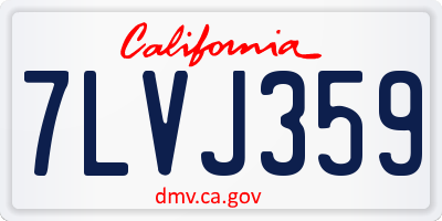 CA license plate 7LVJ359