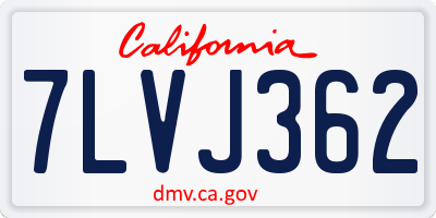CA license plate 7LVJ362