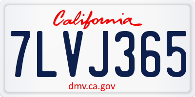 CA license plate 7LVJ365