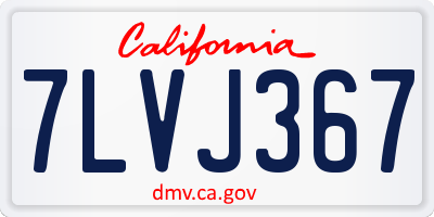CA license plate 7LVJ367