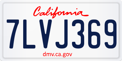 CA license plate 7LVJ369