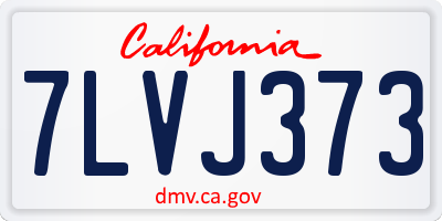 CA license plate 7LVJ373