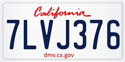 CA license plate 7LVJ376