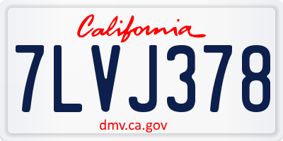CA license plate 7LVJ378