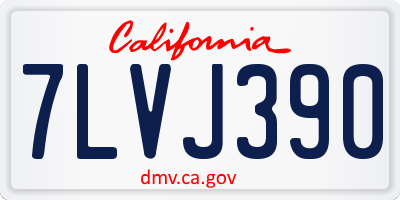 CA license plate 7LVJ390