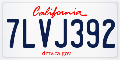 CA license plate 7LVJ392