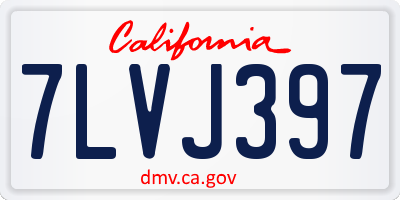 CA license plate 7LVJ397
