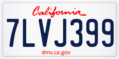 CA license plate 7LVJ399