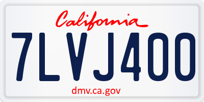 CA license plate 7LVJ400