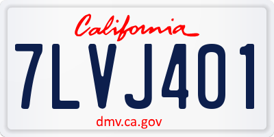 CA license plate 7LVJ401