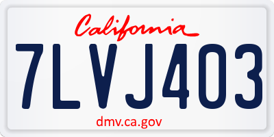 CA license plate 7LVJ403