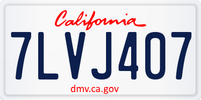 CA license plate 7LVJ407