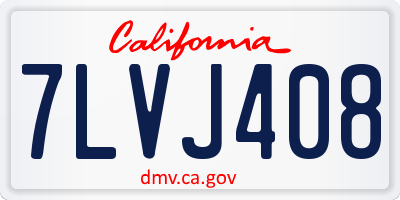CA license plate 7LVJ408