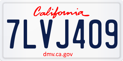 CA license plate 7LVJ409