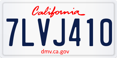 CA license plate 7LVJ410