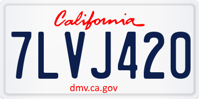 CA license plate 7LVJ420