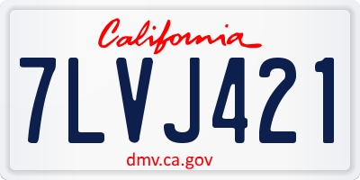 CA license plate 7LVJ421