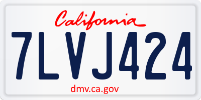 CA license plate 7LVJ424