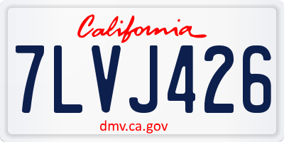 CA license plate 7LVJ426