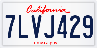 CA license plate 7LVJ429