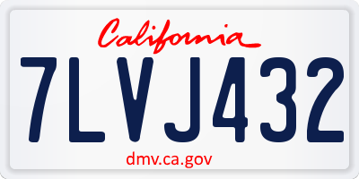 CA license plate 7LVJ432