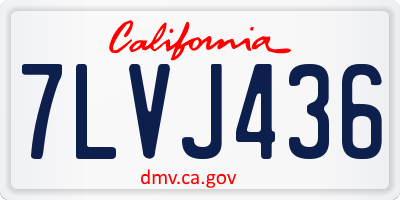 CA license plate 7LVJ436