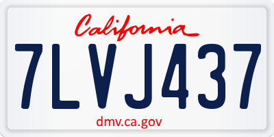 CA license plate 7LVJ437
