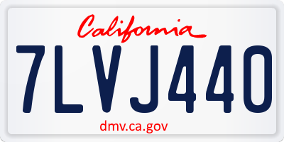CA license plate 7LVJ440