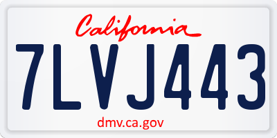 CA license plate 7LVJ443