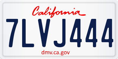 CA license plate 7LVJ444