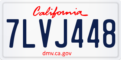 CA license plate 7LVJ448