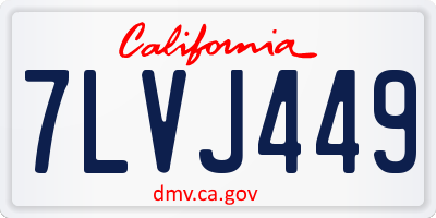 CA license plate 7LVJ449