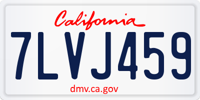 CA license plate 7LVJ459