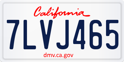 CA license plate 7LVJ465