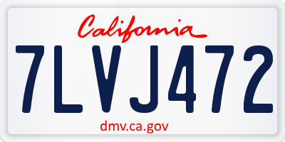 CA license plate 7LVJ472