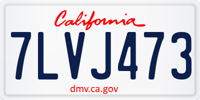 CA license plate 7LVJ473