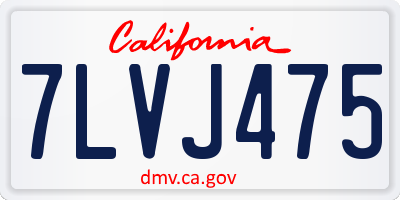 CA license plate 7LVJ475