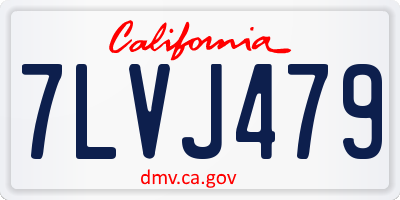 CA license plate 7LVJ479