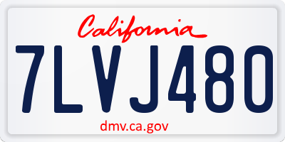 CA license plate 7LVJ480