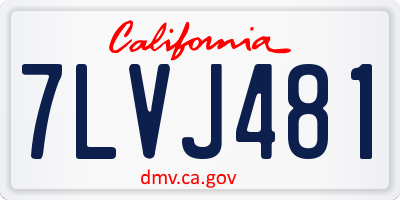 CA license plate 7LVJ481